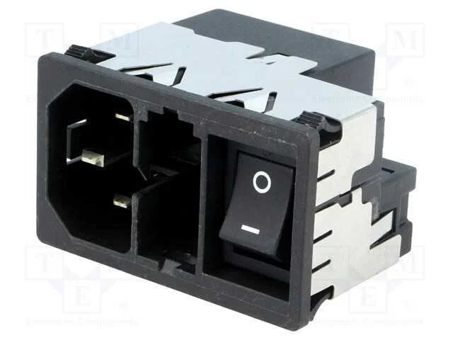 Conector: de alimentação, tomada, macho, 4A, 250V.
