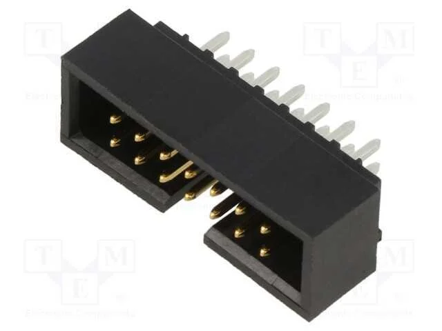 2.54mm CGrid Hdr Shrd /Slt .38AuLF 14Ckt