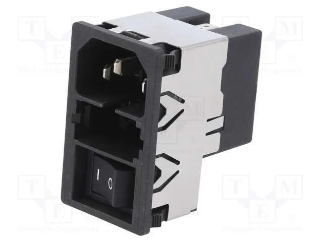 Conector: de alimentação, tomada, macho, 4A, 250V.