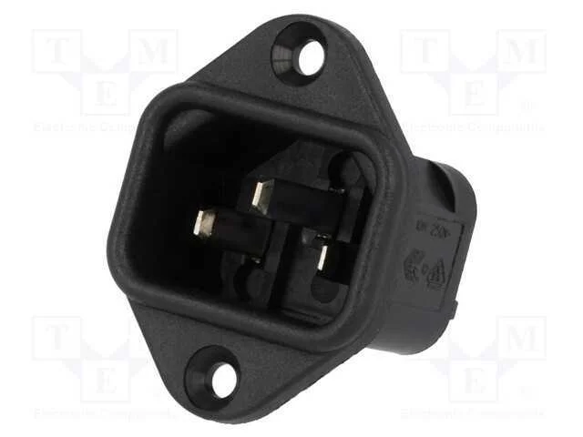 Conector: de alimentação, tomada, macho, 10A, 250.