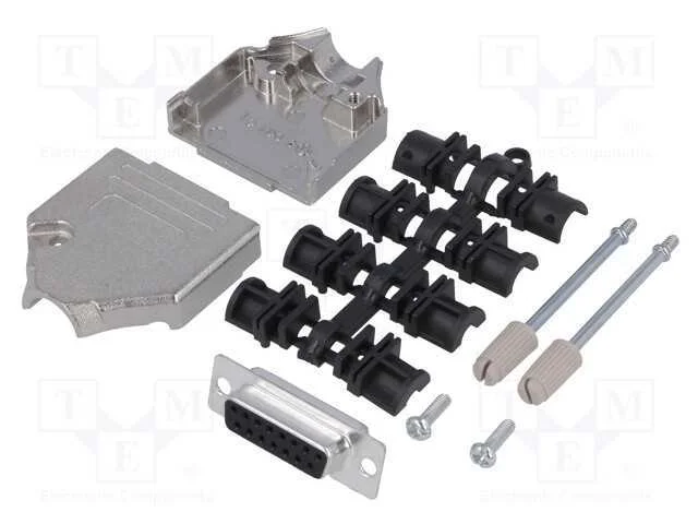 D-Sub, PIN: 15, ficha, fêmea, simples, solda, com.