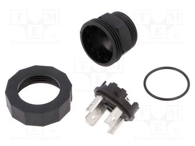 Conector: de Válvulas, Tomada, Formato A, 18mm, Macho, Pin: 4, 16a