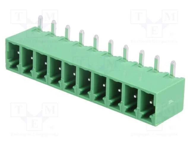 Bloco terminal separável, 3,81mm, faixas: 10, ang.