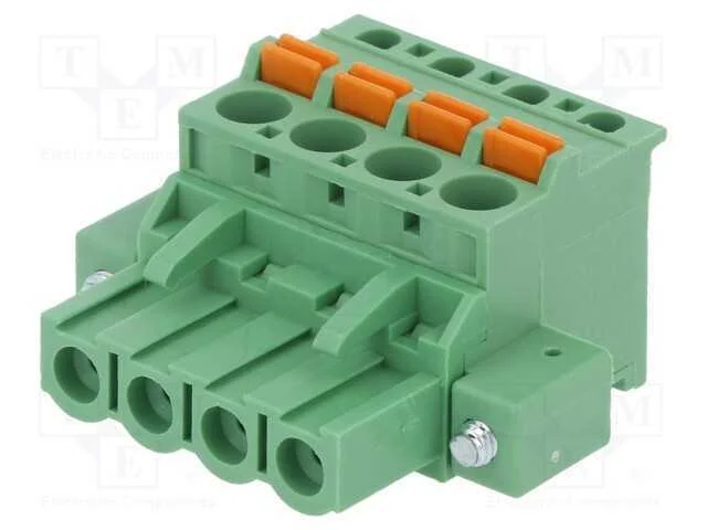 Bloco Terminal Separável, 5,08mm, Faixas: 4, Angu.