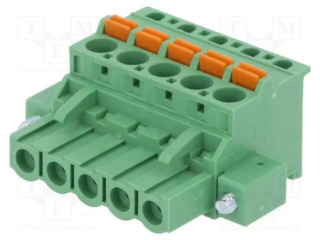 Bloco Terminal Separável, 5,08mm, Faixas: 5, Angulares 90, Ficha