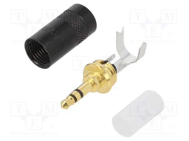 Ficha, Jack 3,5mm, Macho, Stereo, Faixas: 3, Simples, com Cabo, 8mm