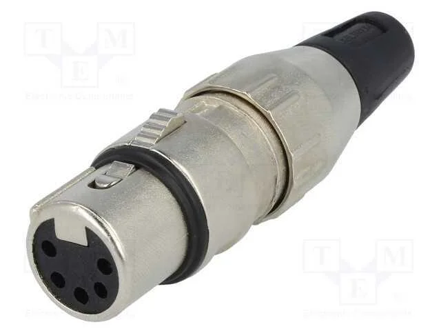 Ficha, Xlr, Fêmea, Pin: 5, Simples, com Cabo, Solda, Prateado, 50v