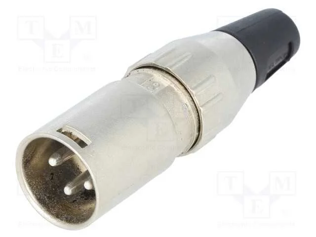 Ficha, XLR, macho, PIN: 3, simples, com cabo, sol.