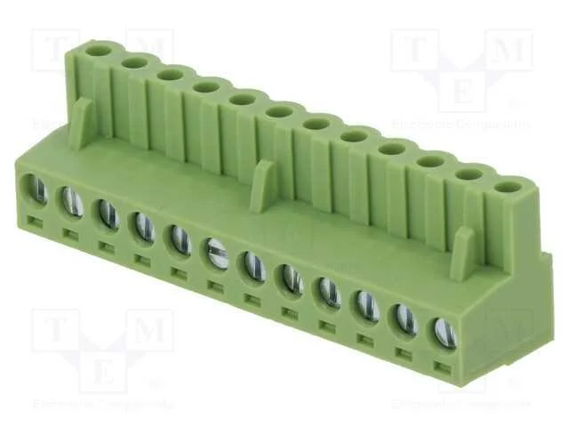 Bloco Terminal Separável, 5,08mm, Faixas: 12, Simples, Ficha, 250v