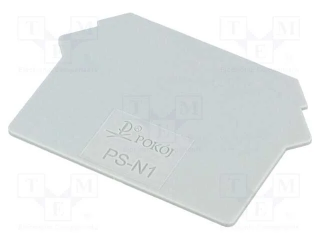 Placa extrema, cinzenta, Larg: 1mm, poliamida, -2.