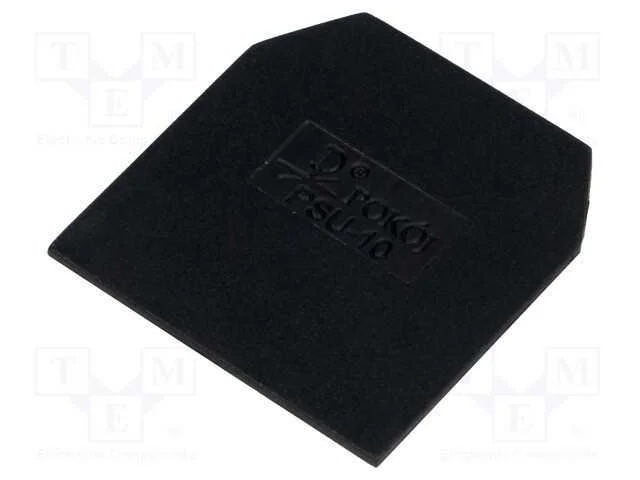 Placa extrema/ de separação, preta, Larg: 1mm, po.