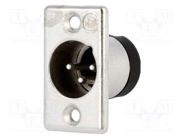 Tomada, Xlr, Macho, Pin: 3, Simples, Solda, Contatos: Latão, Prateado