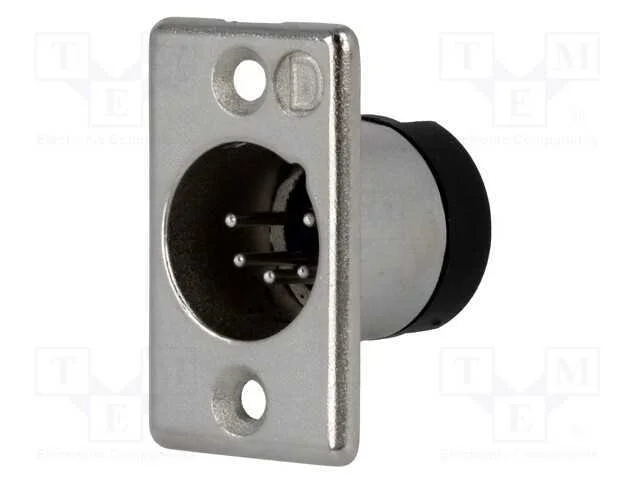 Tomada, Xlr, Macho, Pin: 5, Simples, Solda, Contatos: Latão, Prateado