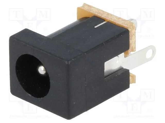 Tomada, de alimentação DC, macho, 5,5/2,1mm, 5,5m.