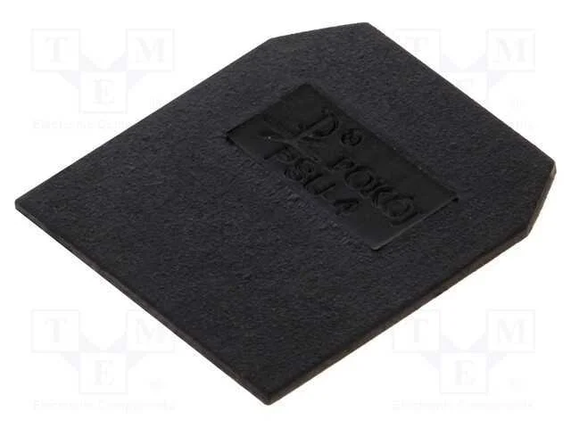 Placa extrema/ de separação, preta, Larg: 1mm, po.