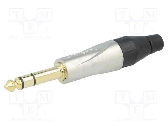 Ficha, Jack 6,3mm, Macho, Stereo, Faixas: 3, Simples, com Cabo