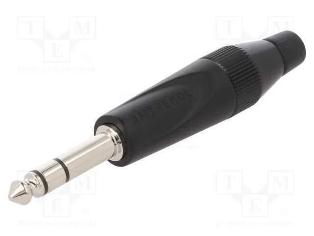 Ficha, Jack 6,3mm, Macho, Stereo, Faixas: 3, Simples, com Cabo