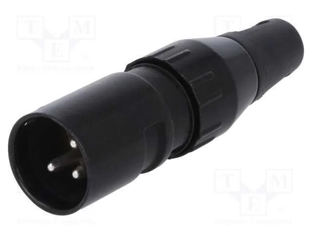 Ficha, XLR, macho, PIN: 3, simples, com cabo, sol.