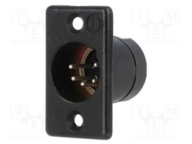Tomada, Xlr, Macho, Pin: 5, Simples, Solda, Contatos: Latão, Prateado