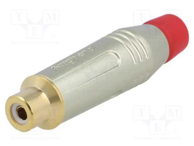 Ficha, Rca, Fêmea, Simples, Solda, Cinzenta, Dourado, com Cabo