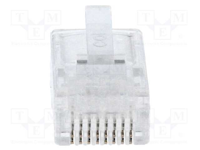 Ficha, RJ45, PIN: 8, Sistema: 8p8c, com cabo, IDC.