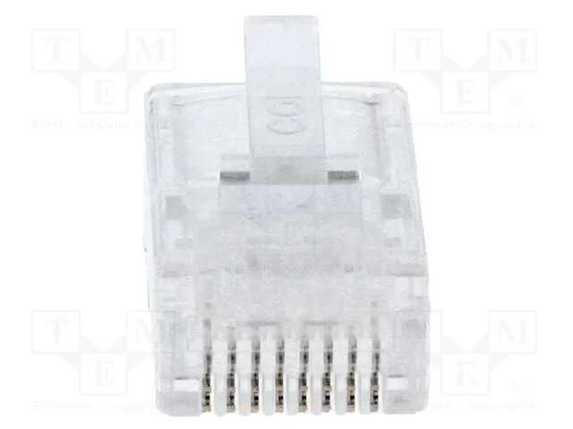 Ficha, RJ45, PIN: 8, Sistema: 8p8c, com cabo, IDC.