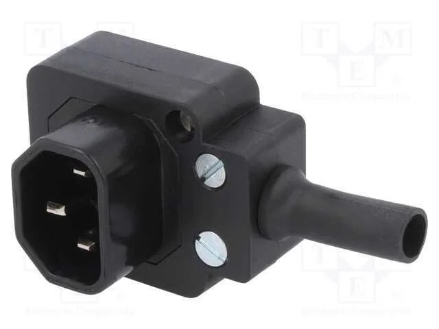 Conector: de alimentação, ficha, macho, 10A, 250V.