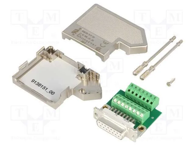 D-Sub, Pin: 15, Ficha, Fêmea, Angulares, Terminal Parafusado, 50v