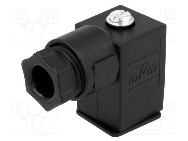 Conector: de Válvulas, Ficha, Formato C, 9,4mm, Fêmea, Pin: 3, 4÷6mm