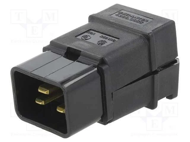 Conector: de alimentação, ficha, macho, 20A, 250V.