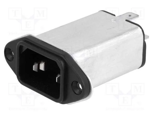 Conector: de alimentação, tomada, macho, 6A, 250V.