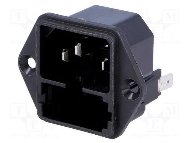 Conector: de alimentação, tomada, macho, 10A, 250.