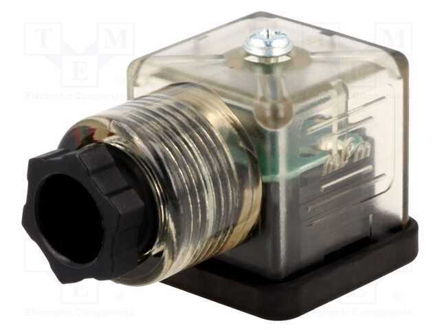 Conector: de Válvulas, Ficha, Formato A, 18mm, Fêmea, Pin: 3, 1,5mm2