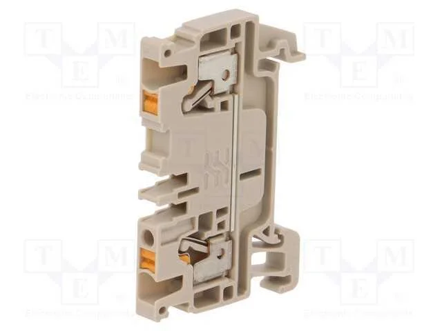 Conector: de Carril, 2,5mm2, Faixas: 1, Braçadeiras: 2, Bege, Wemid