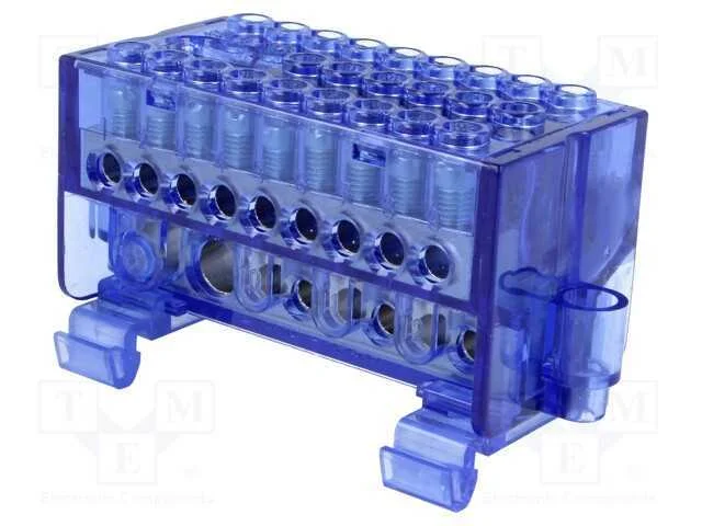 Conector: Bloco de Distribuição, Faixas: 1, Braçadeiras: 26, Azul