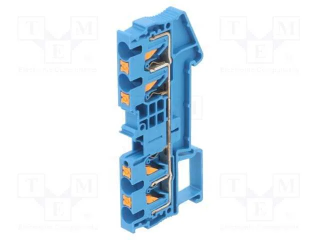 Conector: de Carril, Pt, 0,2÷6mm2, Faixas: 1, Braçadeiras: 4, Azul