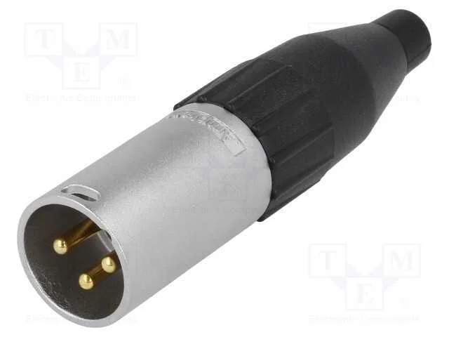 Ficha, Xlr, Macho, Pin: 3, Simples, com Cabo, Solda, Contatos: Latão