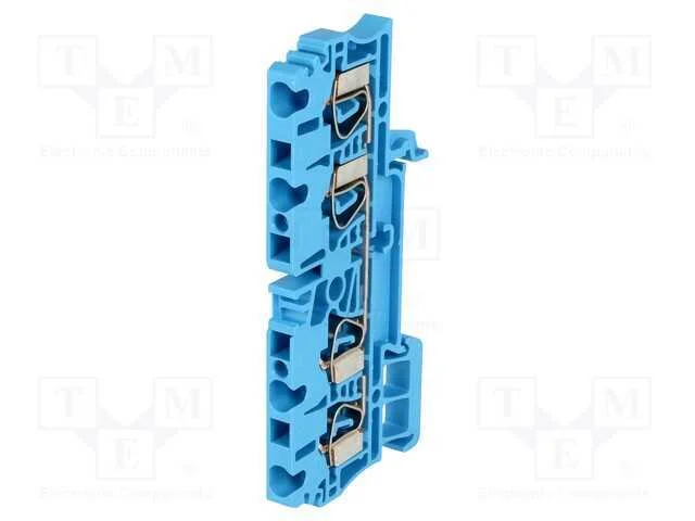 Conector: de Carril, 2,5mm2, Faixas: 1, Braçadeiras: 4, Azul, Wemid