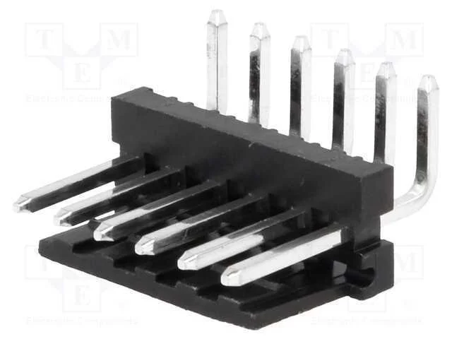 Tomada, fio-placa, macho, PIN: 6, 3,96mm, THT, MA.