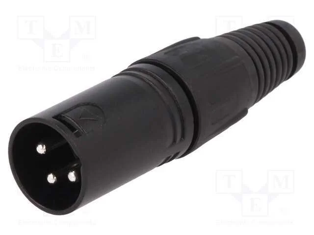 Ficha, Xlr, Macho, Pin: 3, Simples, com Cabo, Solda, Prateado, Preta