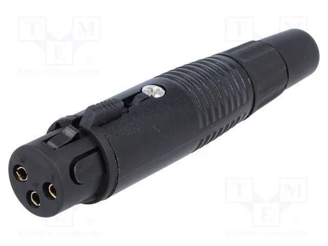 Ficha, Xlr, Fêmea, Pin: 3, Simples, com Cabo, Dourado