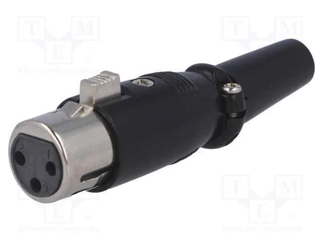 Ficha, Xlr, Fêmea, Pin: 3, Simples, com Cabo, Dourado