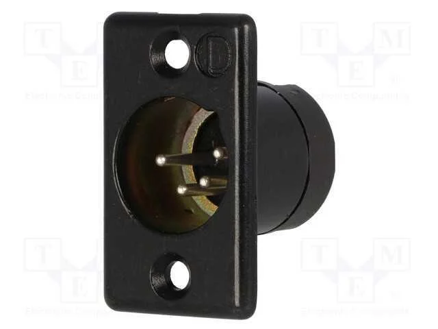 Tomada, Xlr, Macho, Pin: 4, Simples, Solda, Contatos: Latão, Prateado