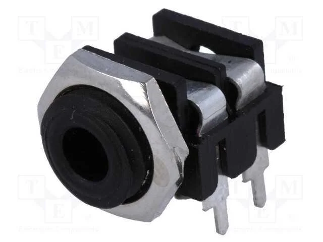 Tomada, Jack 3,5mm, Fêmea, Mono, Faixas: 2, Angulares 90, Tht, S6