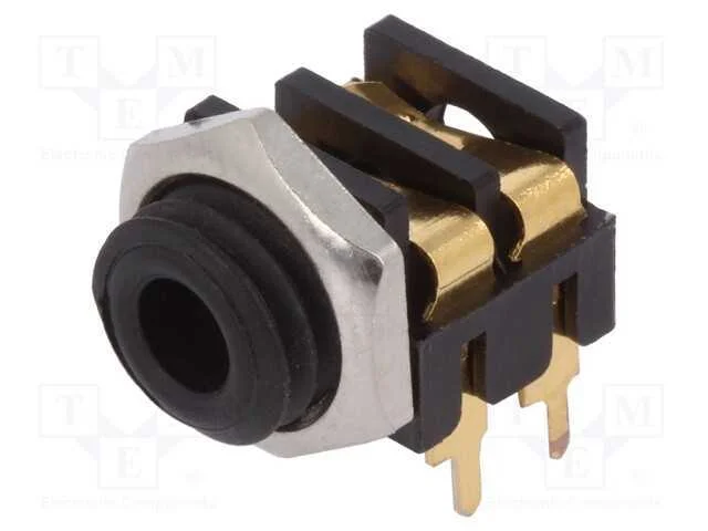 Tomada, Jack 3,5mm, Fêmea, Mono,Com Interruptor Duplo, Faixas: 2