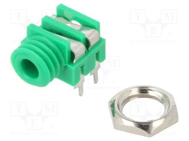 Tomada, Jack 3,5mm, Fêmea, Mono, Faixas: 2, Angulares 90, Tht, S6