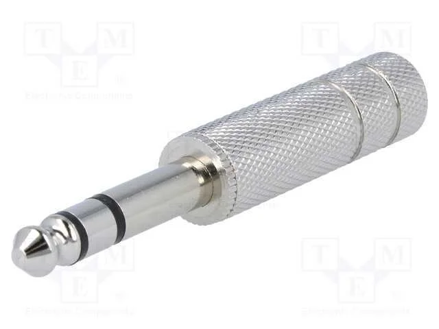 Ficha, Jack 6,3mm, Macho, Stereo, Faixas: 3, Simples, com Cabo