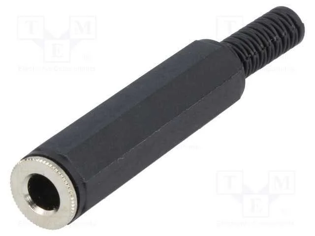 Ficha, Jack 6,3mm, Fêmea, Stereo,Com o Anel Protetor, Faixas: 3