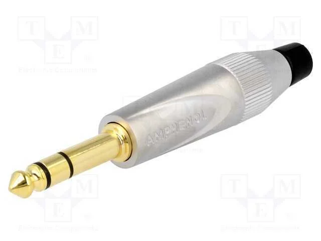Ficha, Jack 6,3mm, Macho, Stereo, Faixas: 3, Simples, com Cabo