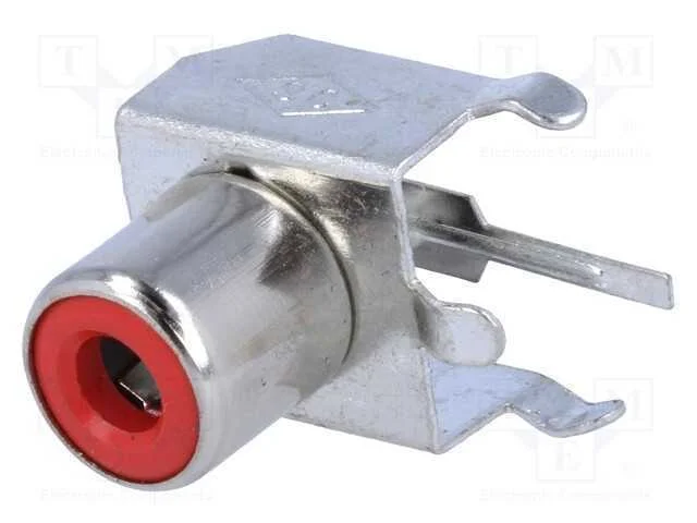Tomada, Rca, Fêmea, Mini, Angulares 90, Tht, Designador: Vermelho